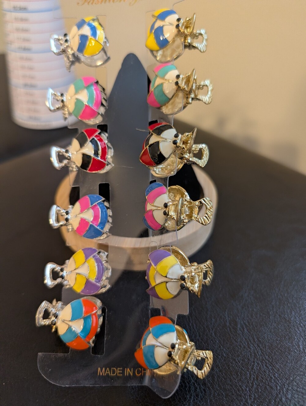 Retro Kids Colorful Enamel  Insect Mini Claw Hair Clips - 12 Pack